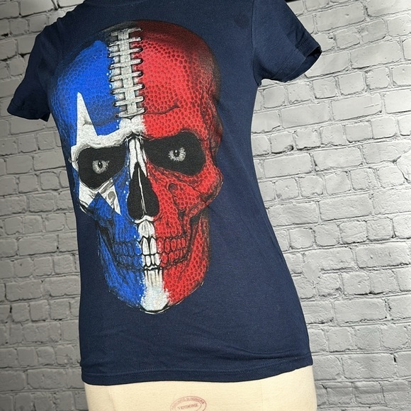 Houston Texans Skull Ladies Tee T-Shirt women’s size Small Navy Battle Red NWOT - Picture 13 of 13